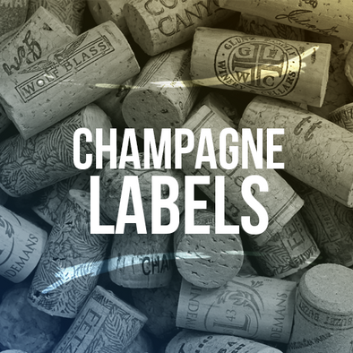 Champagne bottle labels