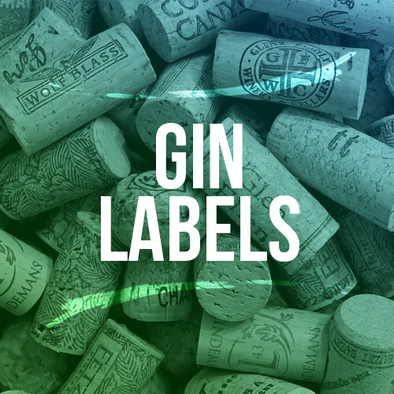 Gin bottle labels