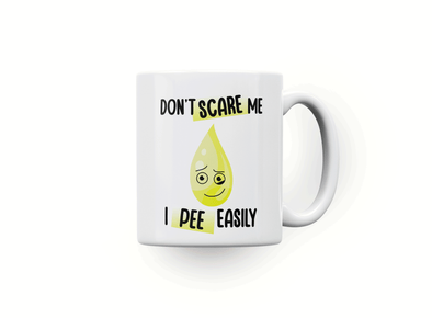 Personalised 'I pee easily' mug