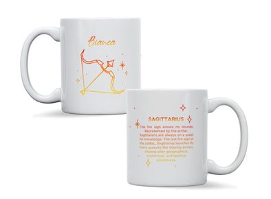 Personalised Zodiac star sign Sagittarius mug, custom mug, birthday gift