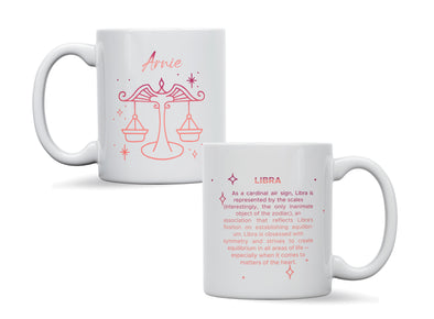 Personalised Zodiac star sign Libra mug, custom mug, birthday gift