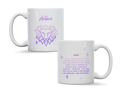 Personalised Zodiac star sign Leo mug, custom mug, birthday gift