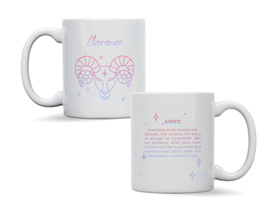 Personalised Zodiac star sign Aries mug, custom mug, birthday gift
