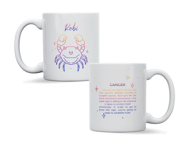 Personalised Zodiac star sign Cancer mug, custom mug, birthday gift