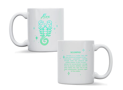 Personalised Zodiac star sign Scorpio mug, custom mug, birthday gift
