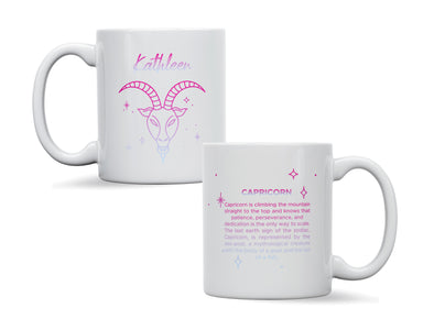 Personalised Zodiac star sign Capricorn mug, custom mug, birthday gift
