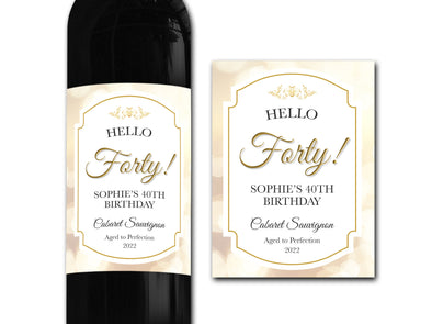 Personalised wine bottle label 21st/30th/40th/50th gift -Ideal Celebration/Anniversary/Birthday/Wedding gift personalized bottle label
