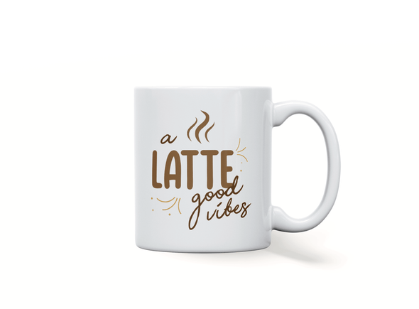 Personalised 'a latte good vibes' mug