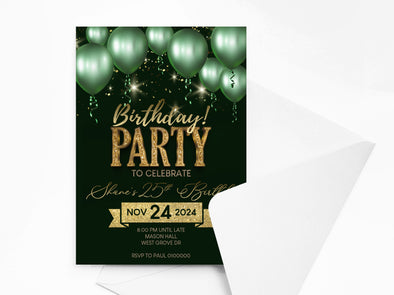 Personalised Birthday Party Invitations with Envelopes