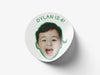 Personalised Round Birthday Photo Sticker Labels, party label, surprise party, custom birthday sticker