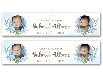 Personalised Baptism Dual Photo Banner