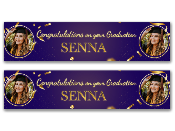 Personalised Graduation Dual Photo Banner