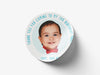 Personalised Round Birthday Photo Sticker Labels, party label, surprise party, custom birthday sticker