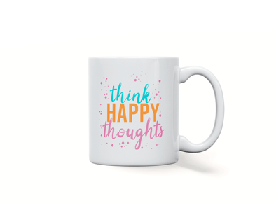Personalised 'think happy thoughts' mug