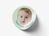 Personalised Round Birthday Photo Sticker Labels, party label, surprise party, custom birthday sticker