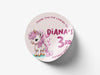 Personalised Round Birthday Sticker Labels, party label, surprise party, birthday label, kids sticker