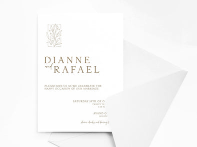 Personalised Minimalist Wedding Invitations with Envelopes