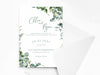 Personalised Sage Leaves Wedding Invitations with Envelopes