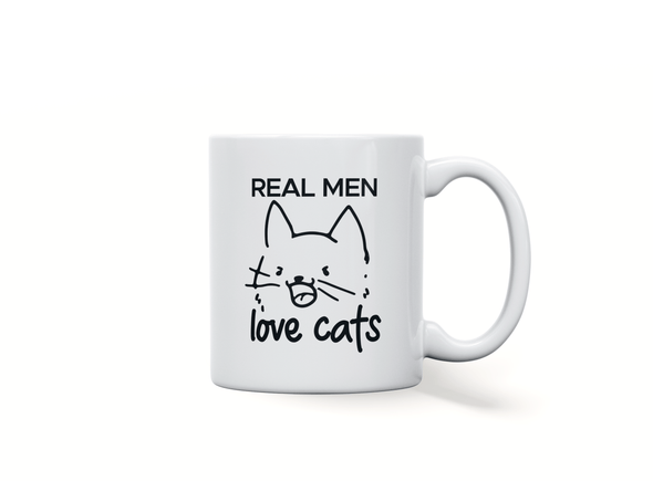 Personalised 'real men love cats' mug
