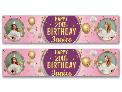 Personalised Birthday Dual Photo Banner
