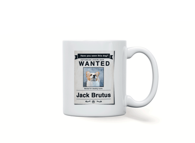 Personalised pet dog wanted mug