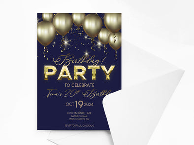 Personalised Birthday Party Invitations with Envelopes