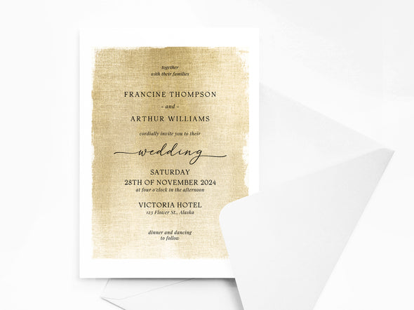 Personalised Minimalist Wedding Invitations with Envelopes