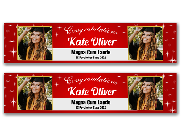 Personalised Graduation Dual Photo Banner