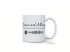 Personalised couple image song album mug