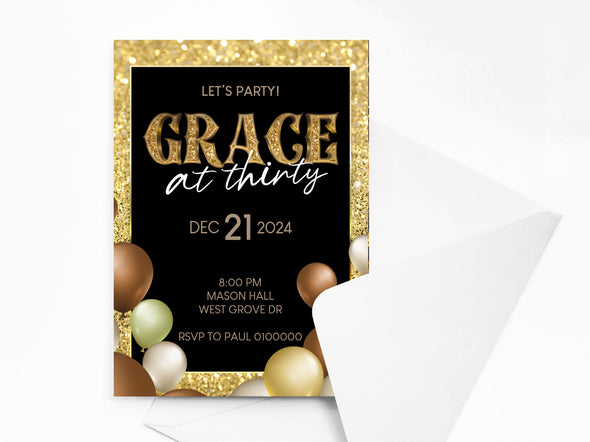 Personalised Birthday Party Invitations with Envelopes