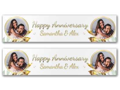 Personalised Anniversary Dual Photo Banner