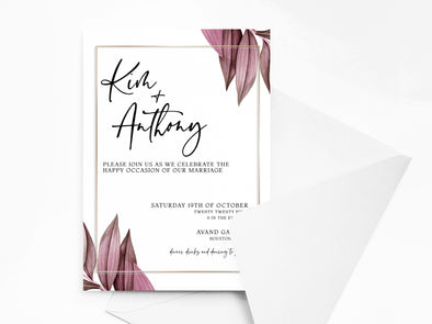 Personalised Minimalist Wedding Invitations with Envelopes