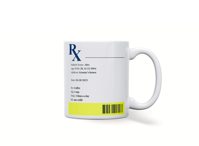 Personalised prescription mug