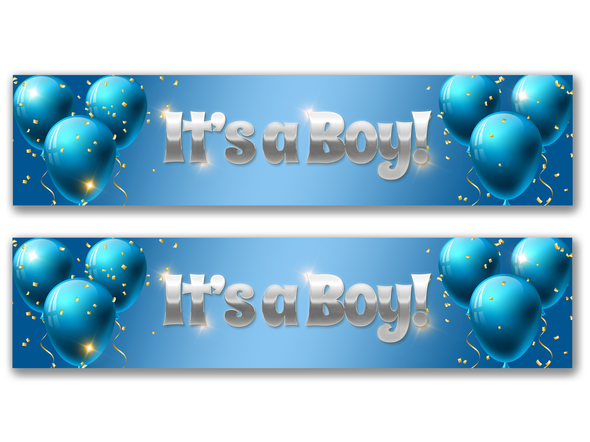 Personalised Baby Gender Reveal Banner