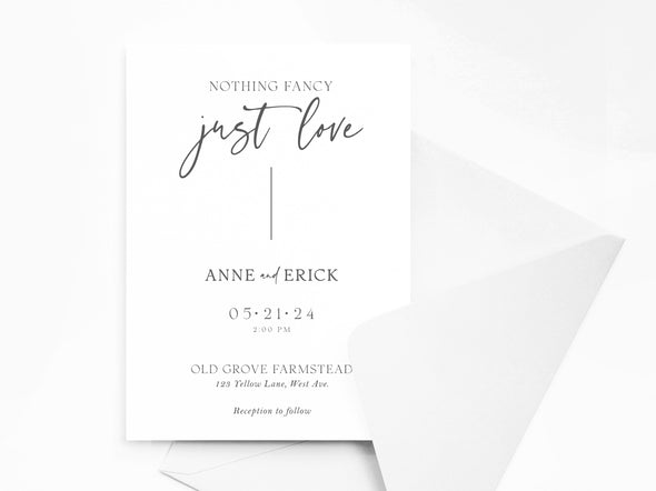 Personalised Minimalist Wedding Invitations with Envelopes