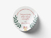 Personalised Round Christmas Sticker Labels, party label, surprise party, holiday sticker
