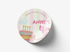 Personalised Round Birthday Sticker Labels, party label, surprise party, birthday label, kids sticker