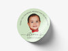 Personalised Round Baptism Photo Sticker Labels, Christening sticker, custom sticker