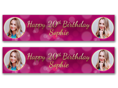 Personalised Birthday Dual Photo Banner