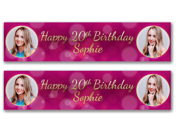 Personalised Birthday Dual Photo Banner