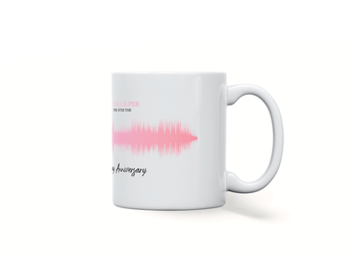 Personalised couple song soundwave mug