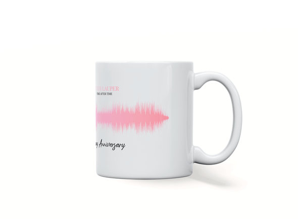 Personalised couple song soundwave mug