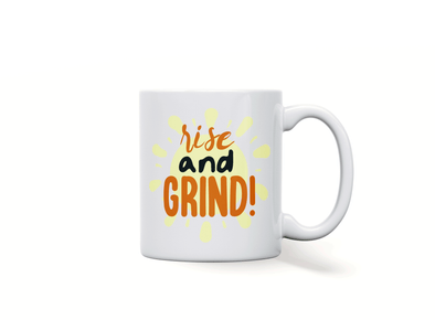 Personalised 'rise and grind' mug