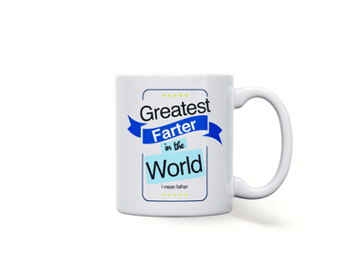 Personalised 'Greatest Farter in the World' funny spoof mug