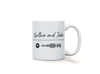 Personalised couple image song album mug