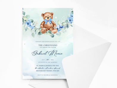 Personalised Baptism/Christening Invitations with Envelopes