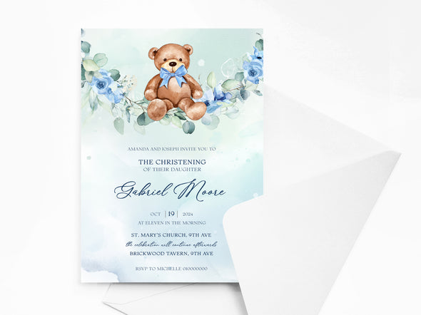 Personalised Baptism/Christening Invitations with Envelopes