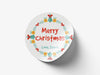 Personalised Round Christmas Sticker Labels, party label, surprise party, holiday sticker