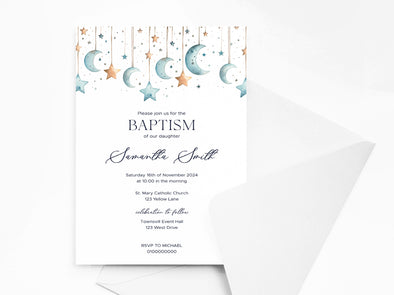 Personalised Baptism/Christening Invitations with Envelopes