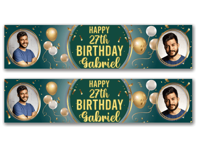 Personalised Birthday Dual Photo Banner